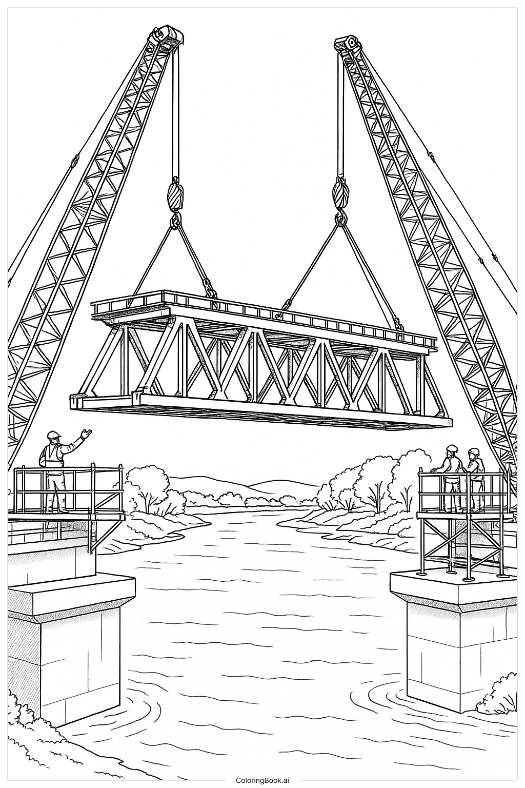  施工橋樑主跨安裝著色頁 