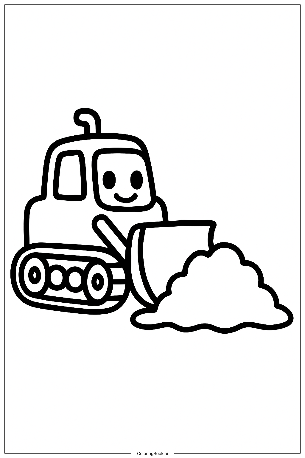  Baubulldozer schiebt Erde Ausmalseite 