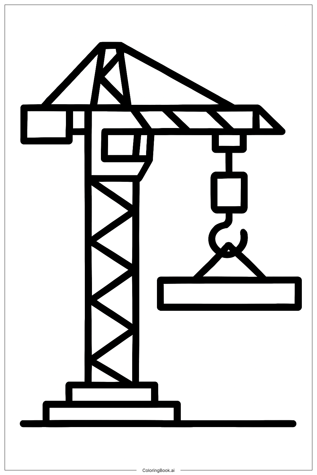 Baukran Hebeträger Ausmalseite 