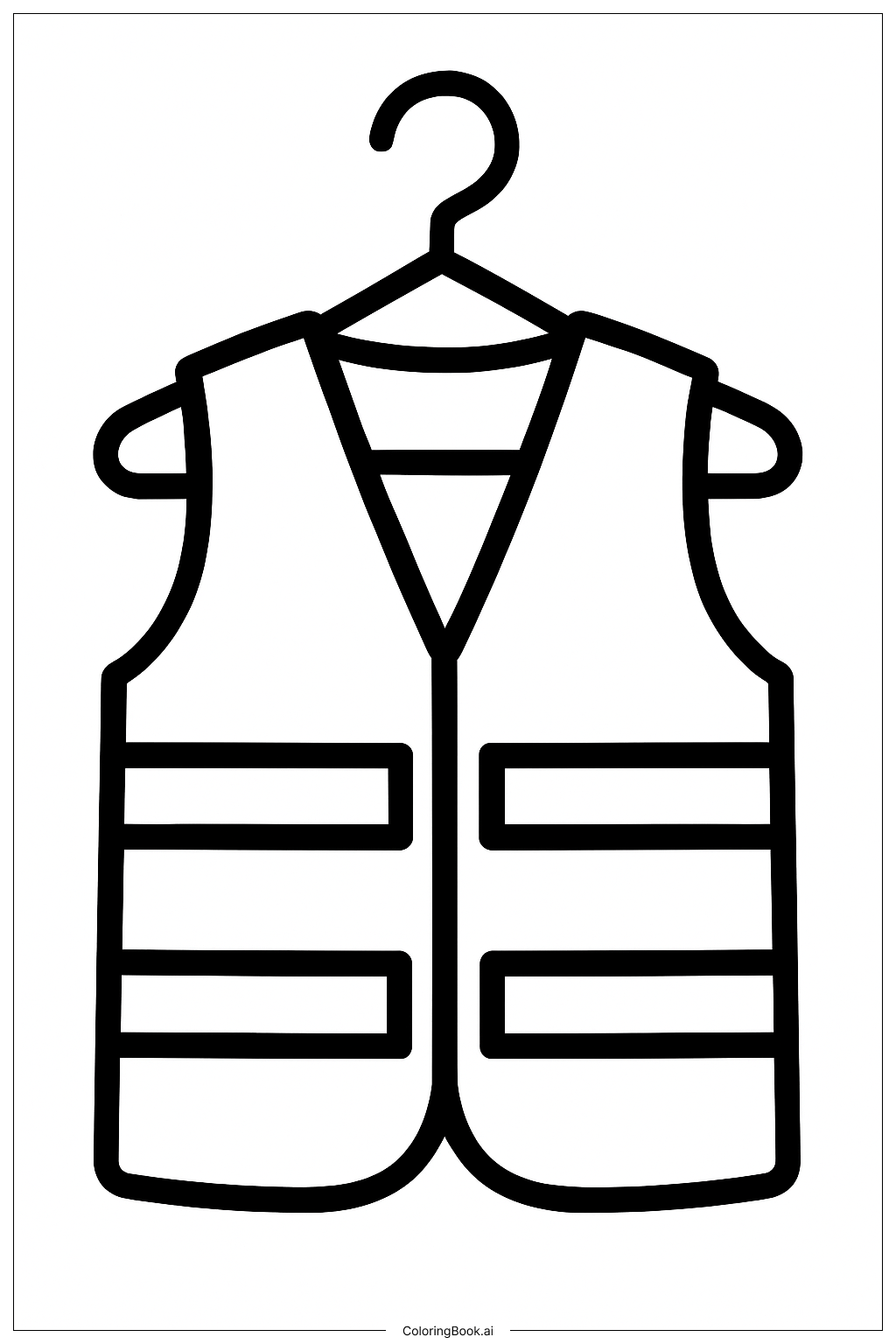  Warnweste für die Baustelle Ausmalseite 