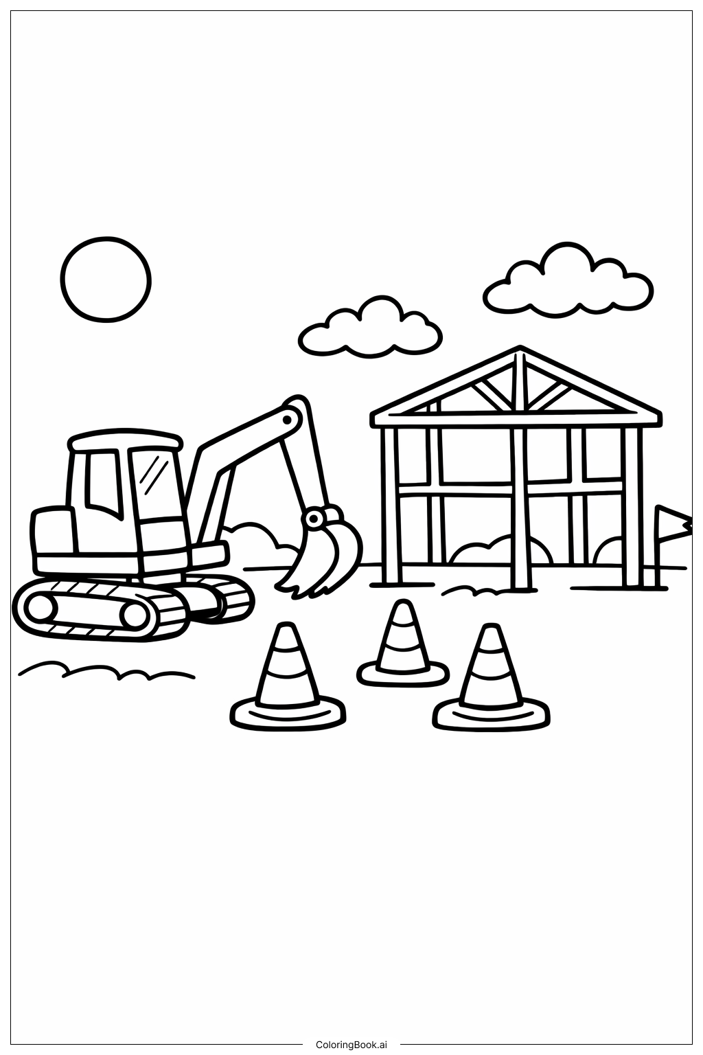  Construction Site Doodle Coloring Page 