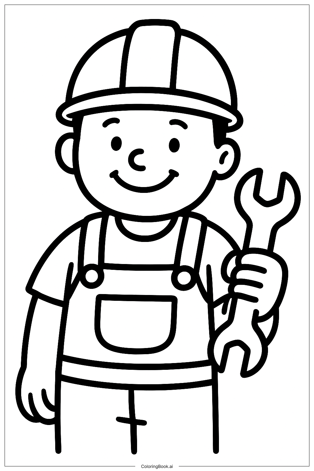  Bauarbeiter mit Schutzhelm Ausmalseite 