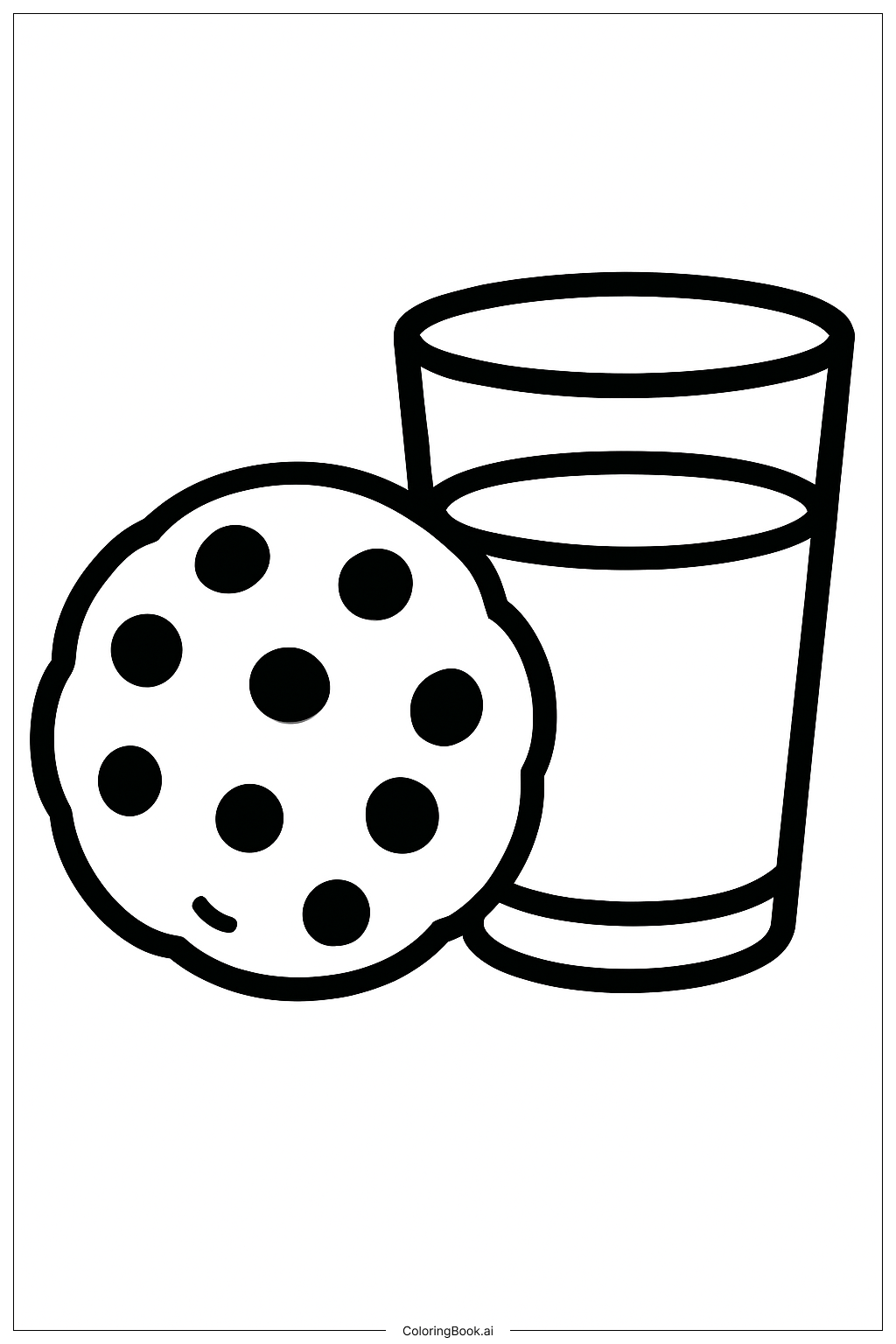 餅乾與牛奶著色頁
