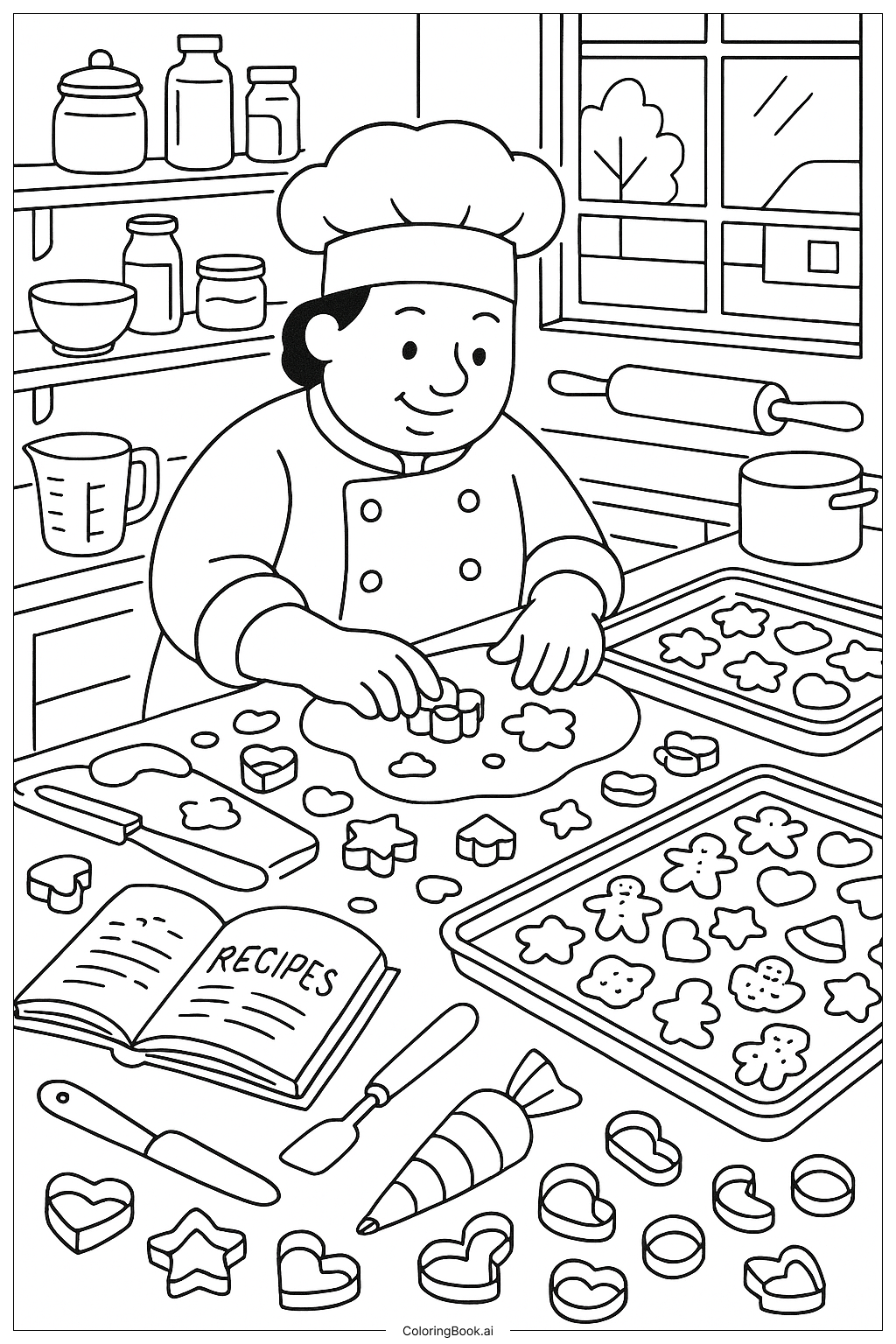Page de coloriage Atelier Chef Biscuit
