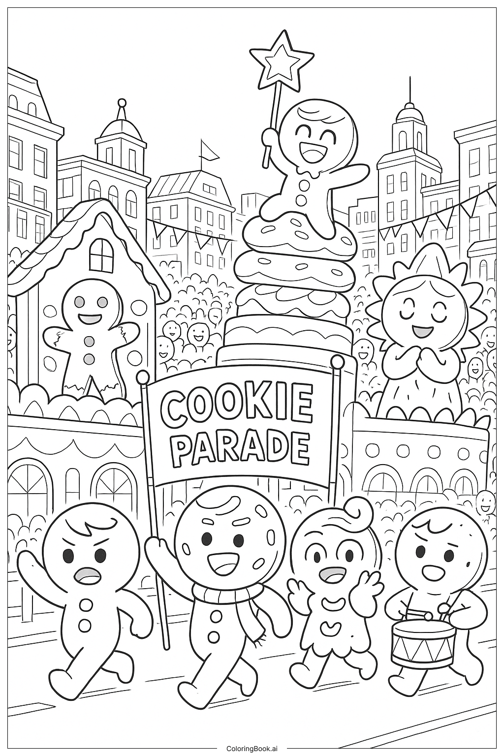 Cookie Festival Parade Coloring Page