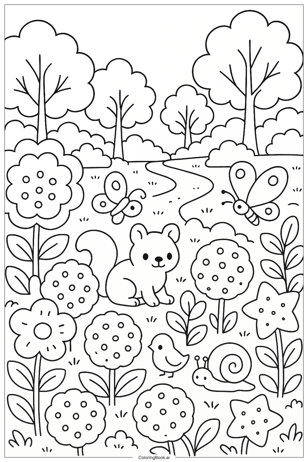 动物曲奇园填色页