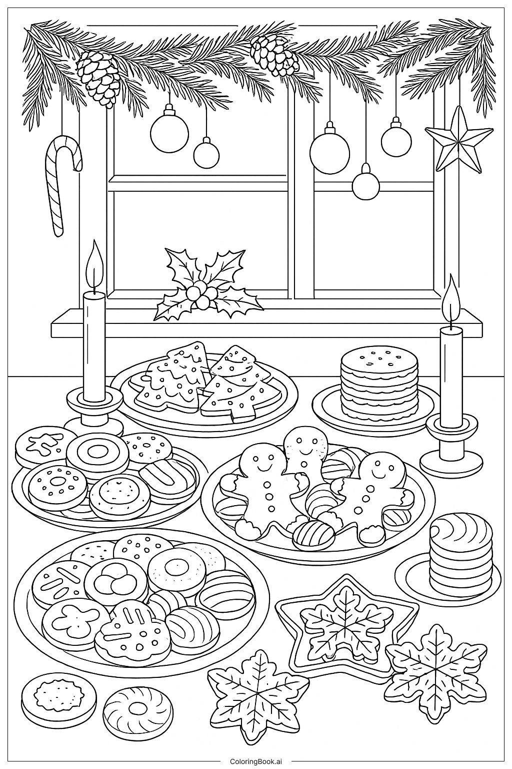 曲奇假日盛宴填色页