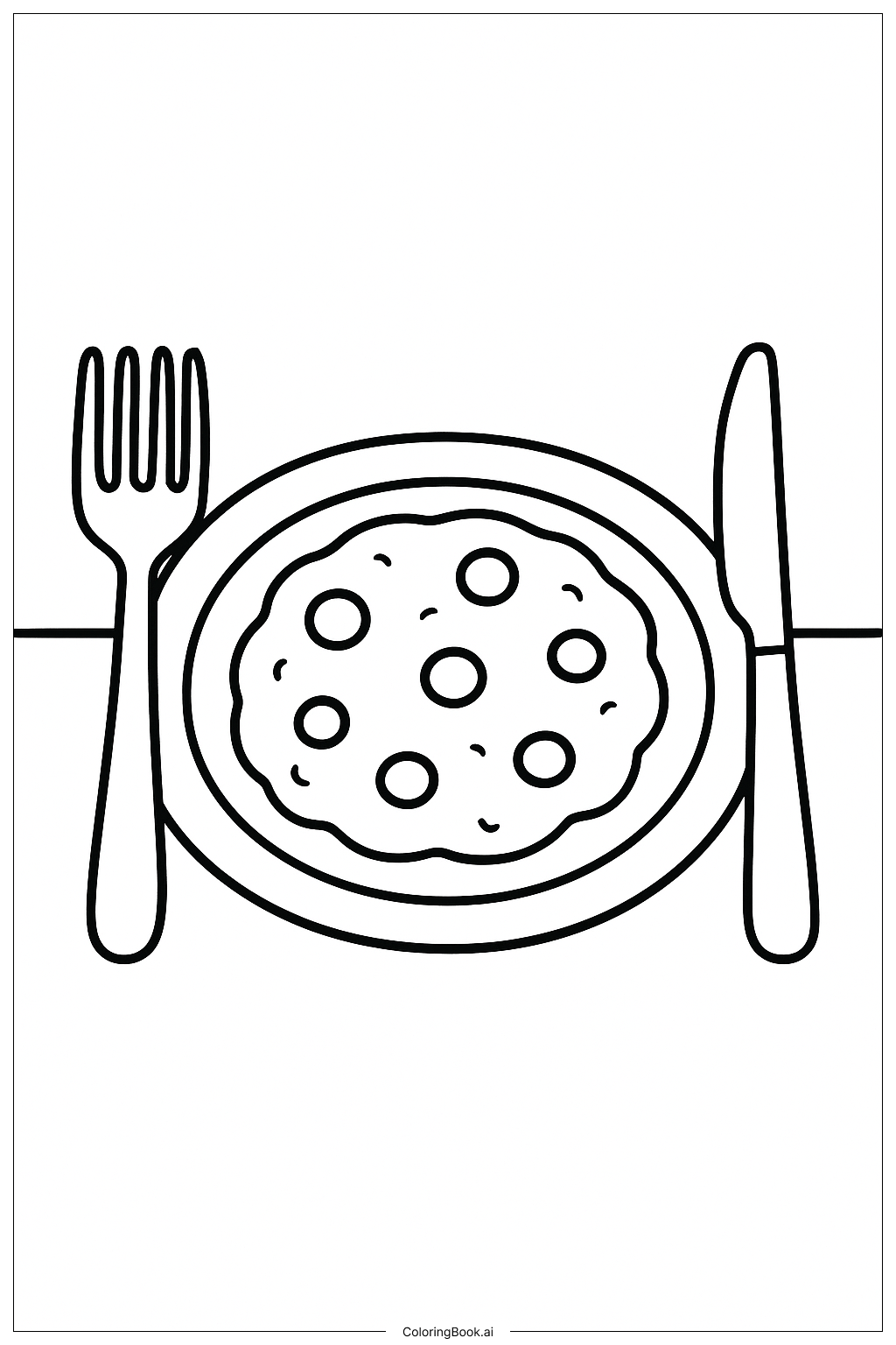 Página para colorir de Biscoito no Prato de Piquenique