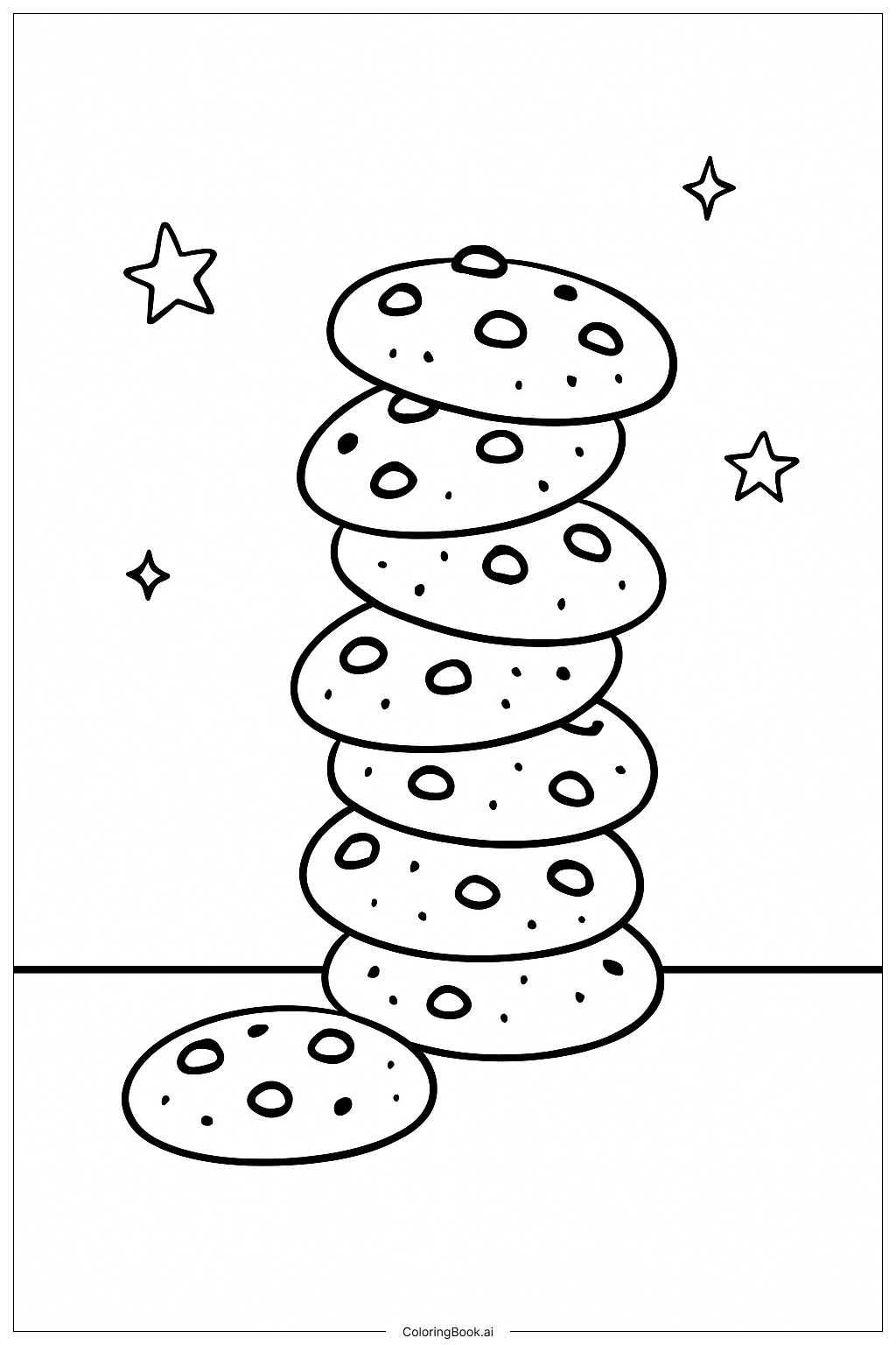  Página para colorir de Jogo da Pilha de Biscoitos 