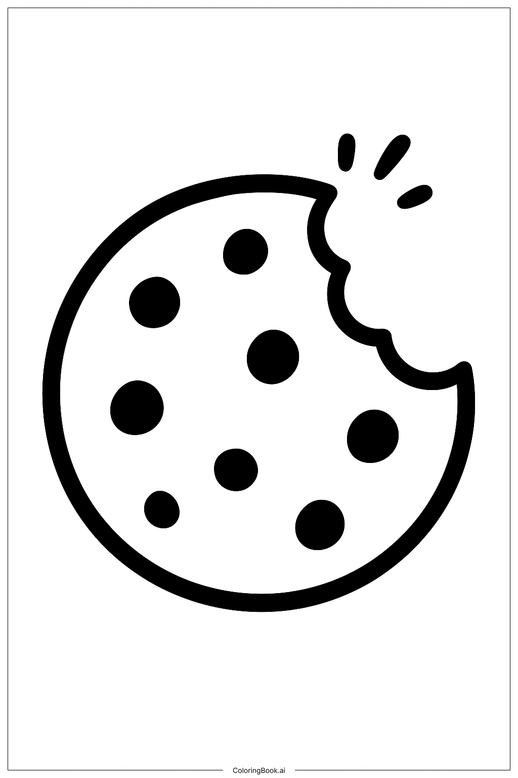 咬了一口的餅乾著色頁