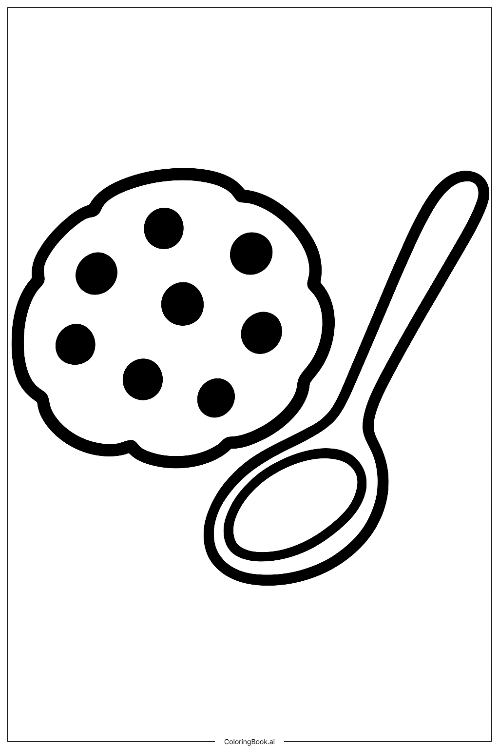 勺子饼干填色页