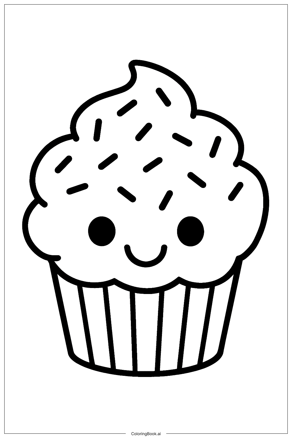  酷炫杯子蛋糕伙伴填色页 