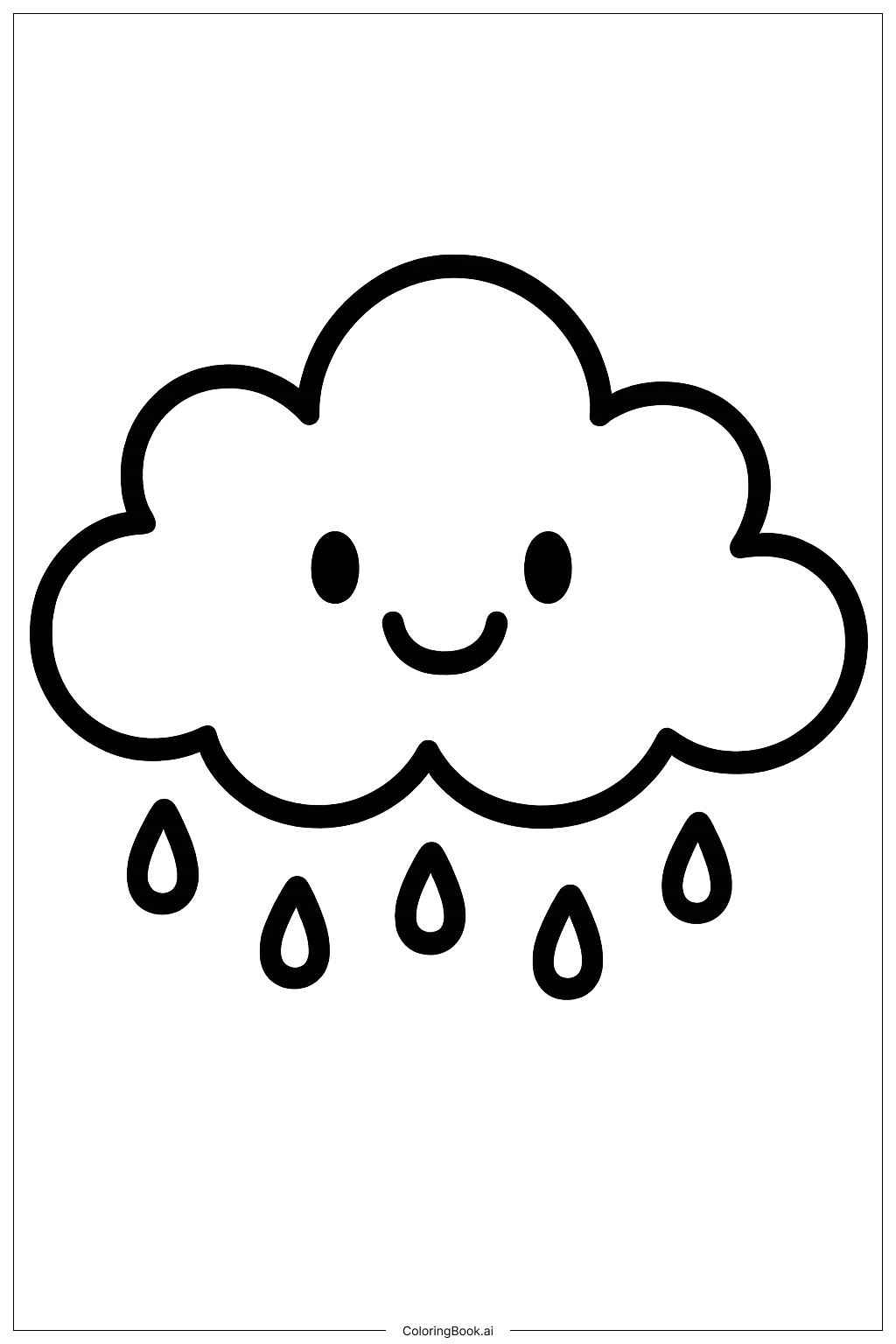  酷炫快乐云朵填色页 