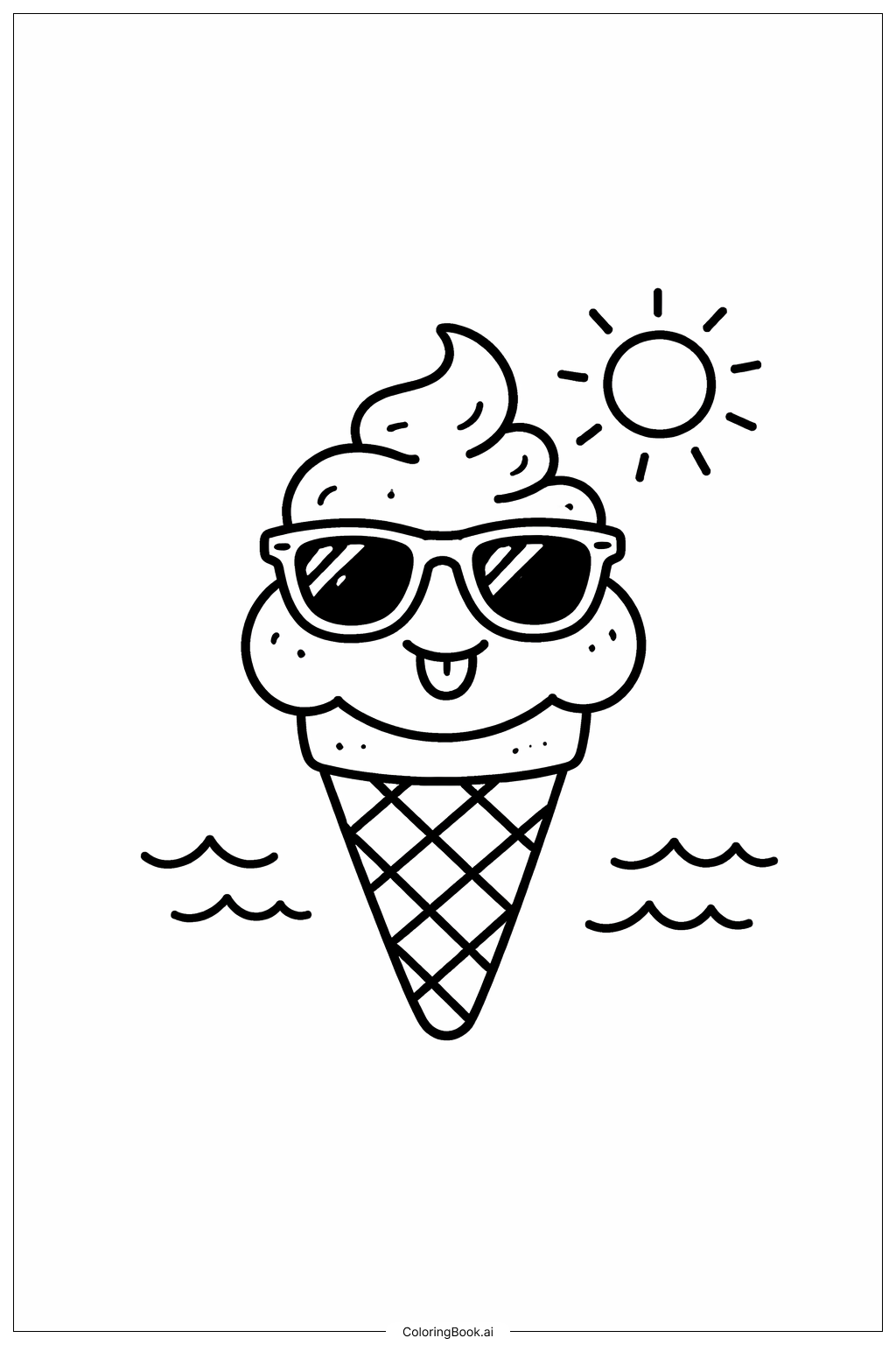  Page de coloriage Cornet de glace cool 