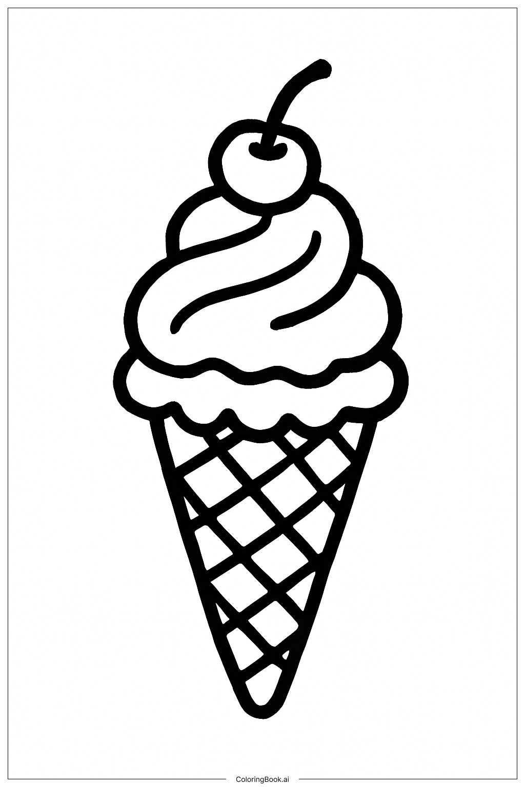  酷炫冰淇淋甜筒填色页 