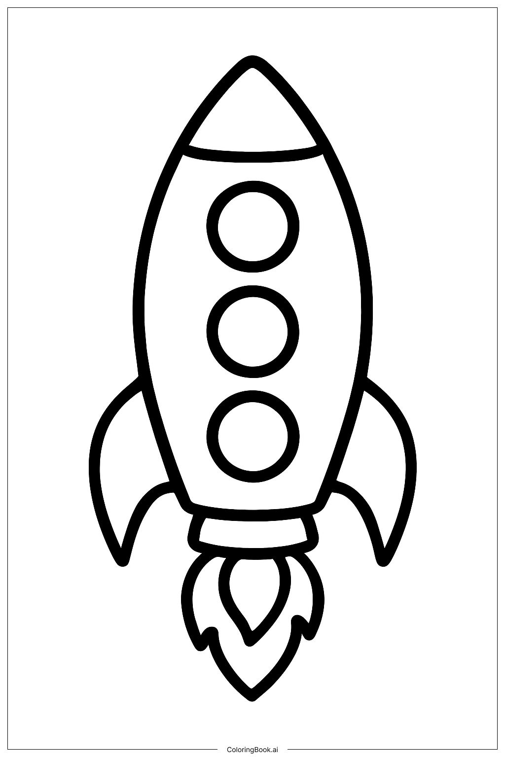  酷炫小火箭填色页 