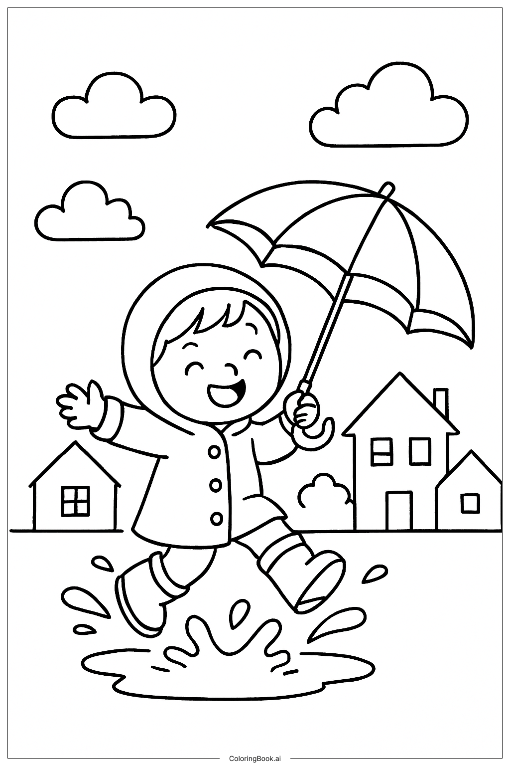Cool Rainy Day Coloring Page