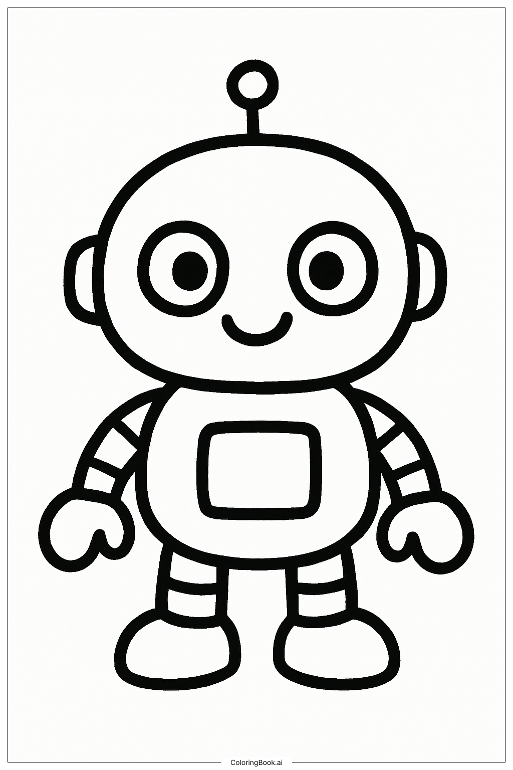  酷炫小机器人填色页 