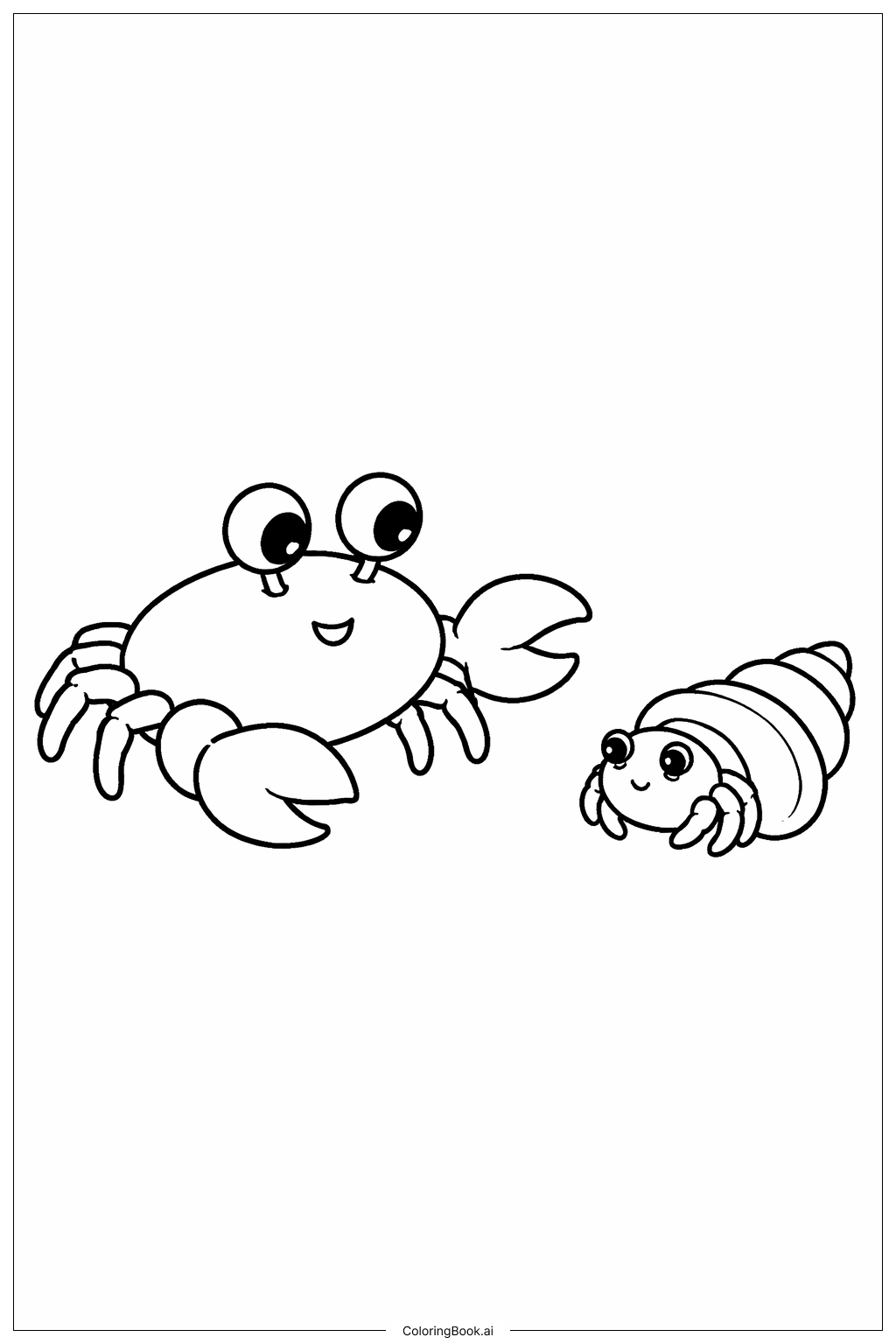  Crab And Hermit Crab Coloring Page 