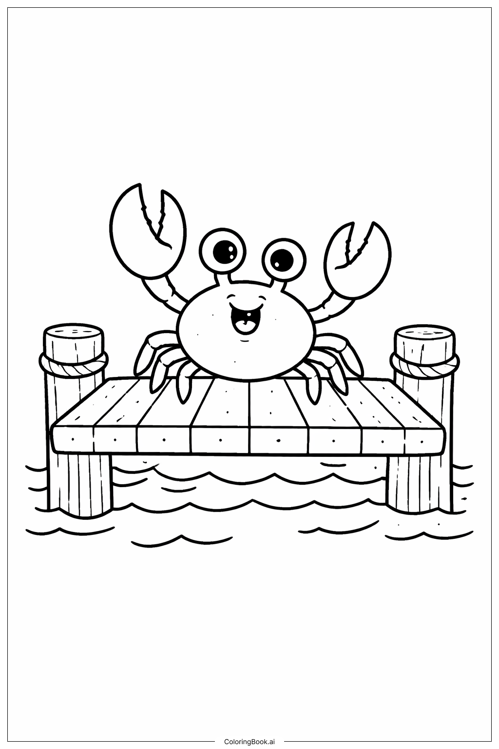 碼頭上的螃蟹著色頁