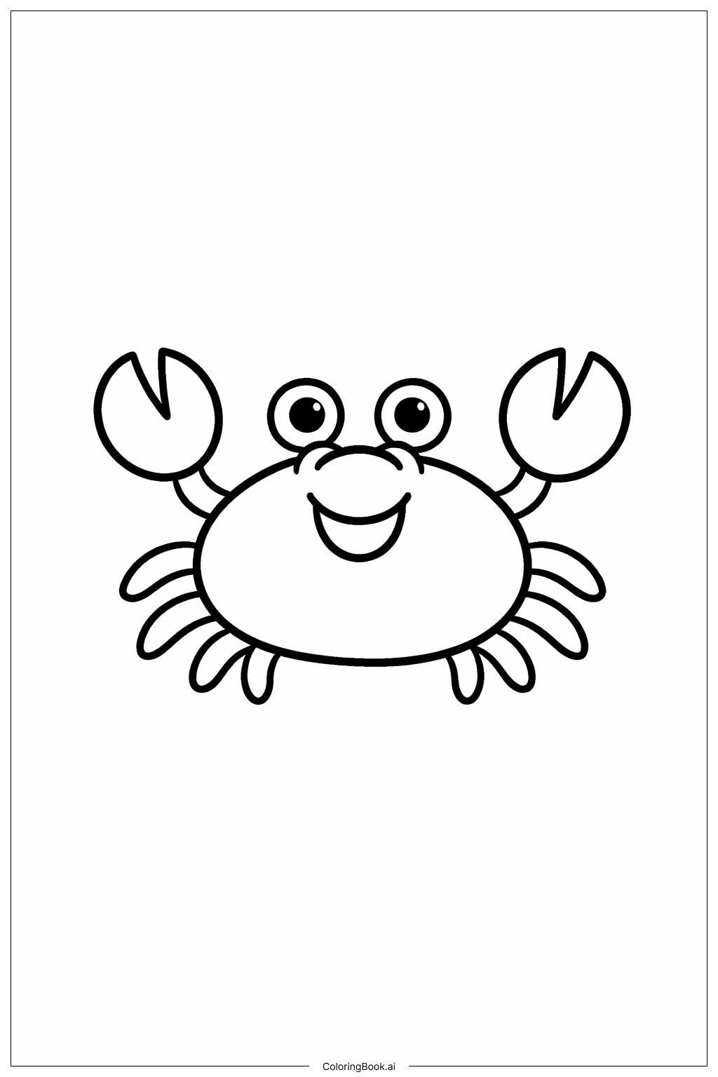  Page de coloriage Sourire de crabe 