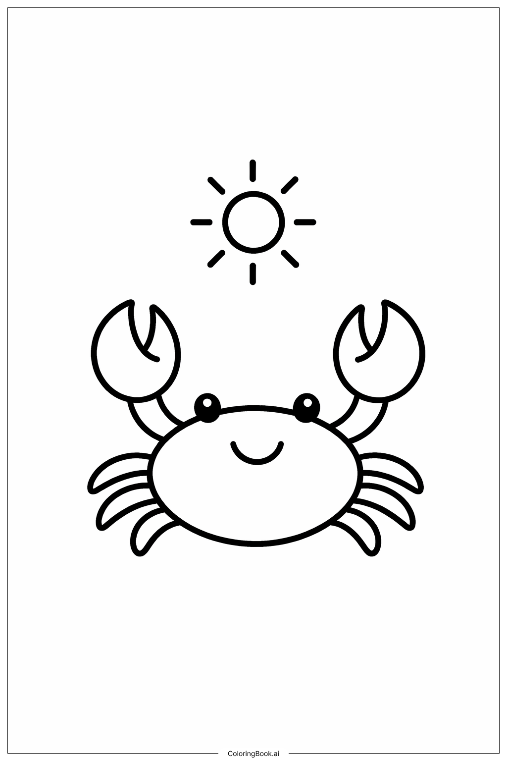  Page de coloriage Crabe sous le soleil 