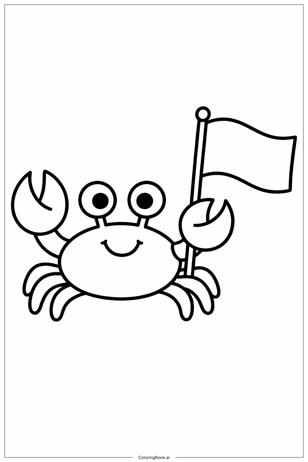 Crabe agitant un drapeau