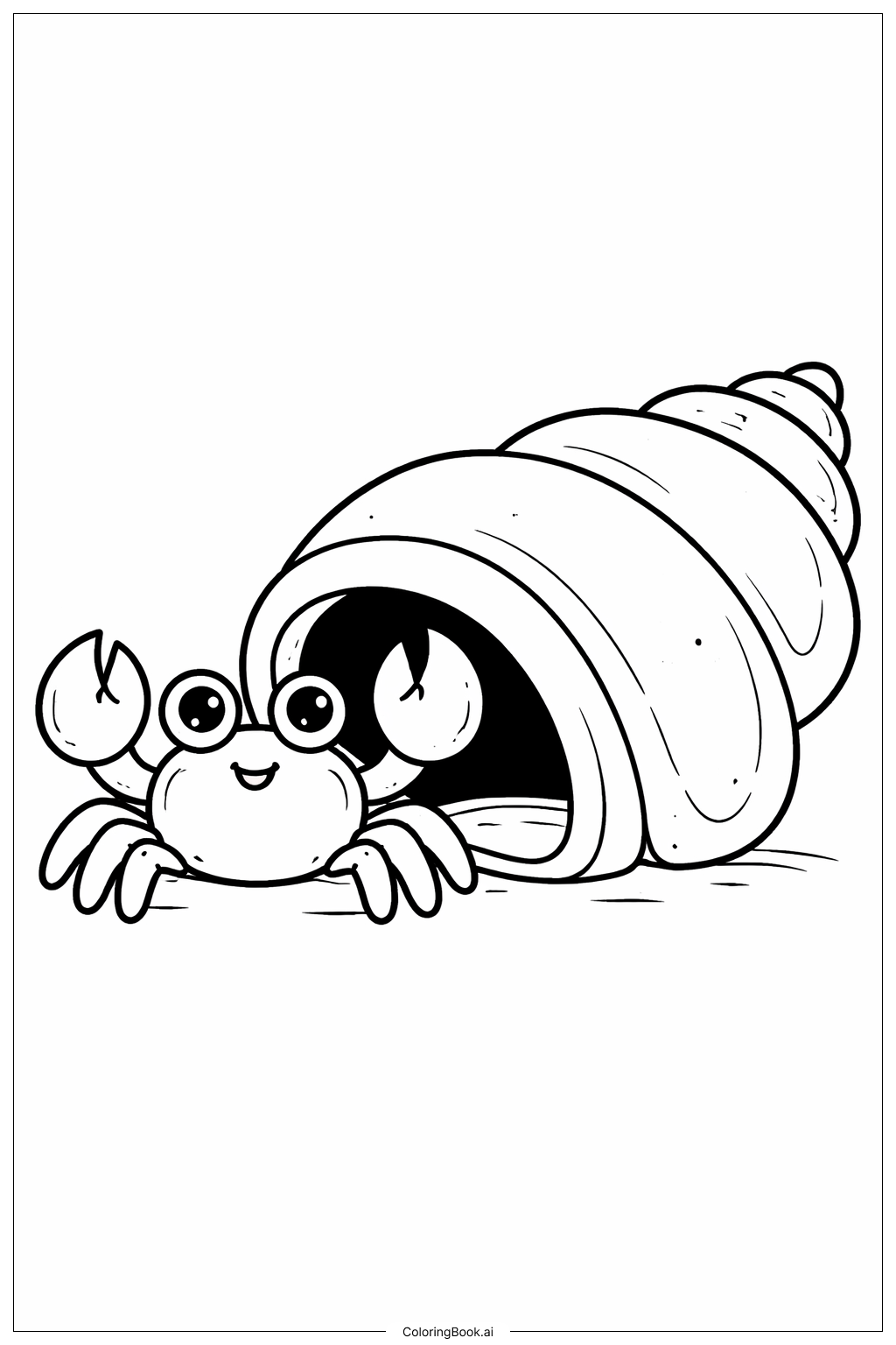 有殼屋的螃蟹著色頁