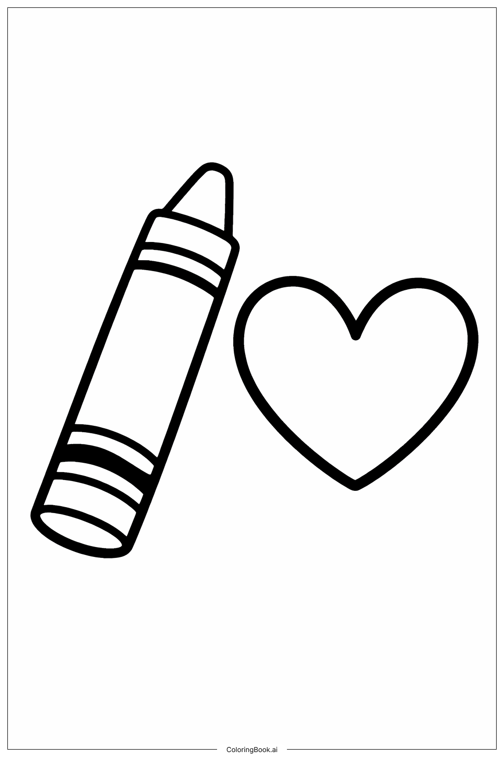  Trang tô màu Trái Tim Màu Sáp 