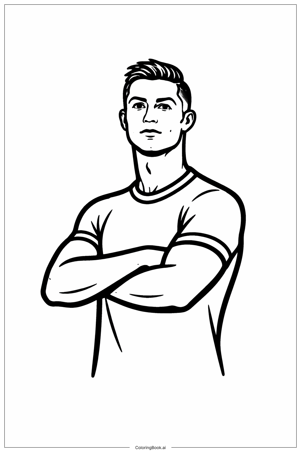  Cristiano Ronaldo mit verschränkten Armen Ausmalseite 