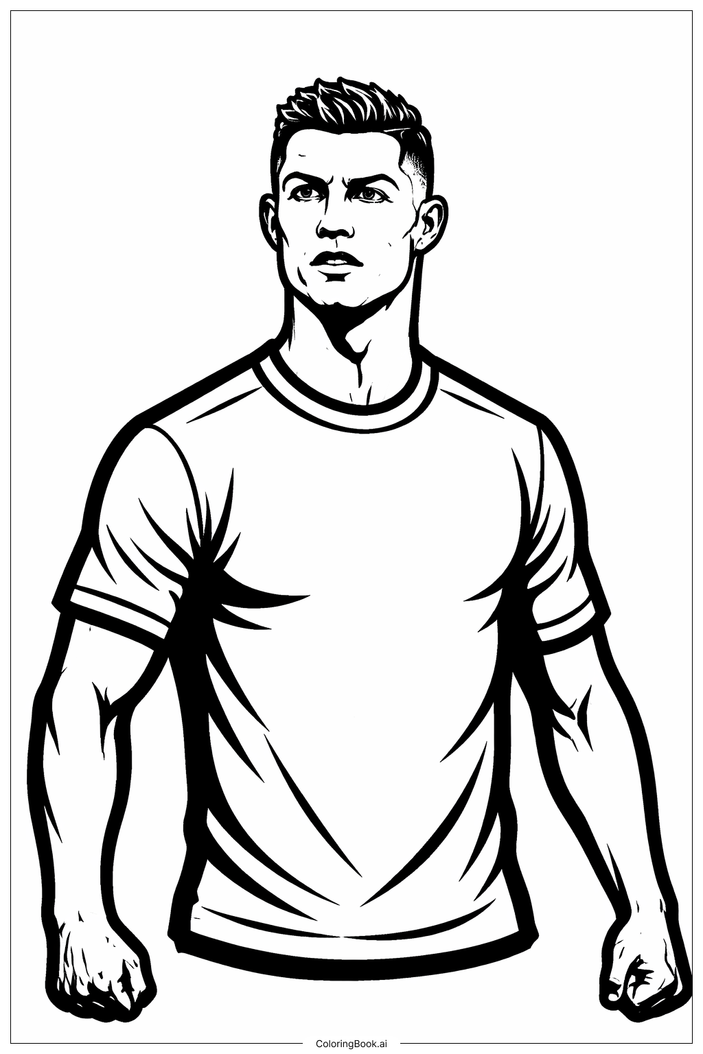  Page de coloriage Cristiano Ronaldo en Maillot 