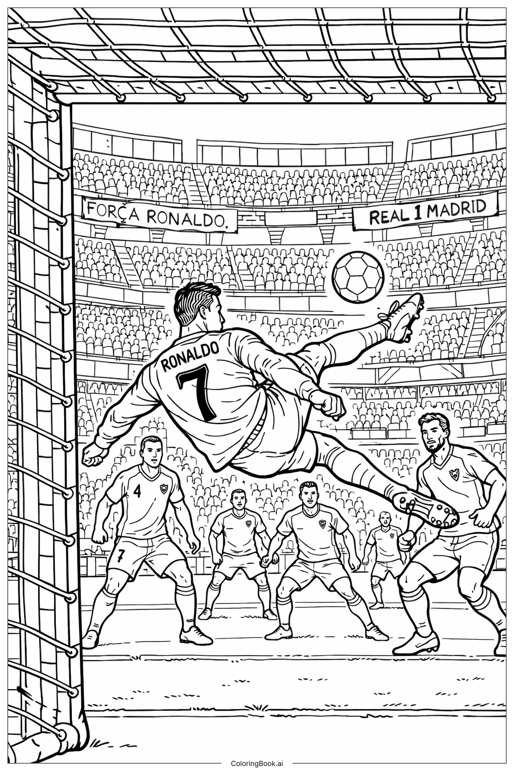  Cristiano Ronaldo Turning Volley Coloring Page 
