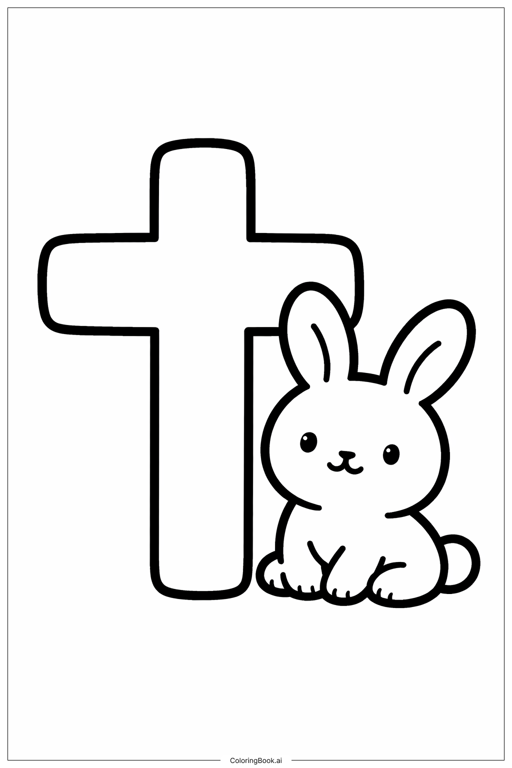  Cross And Bunny Coloring Page 