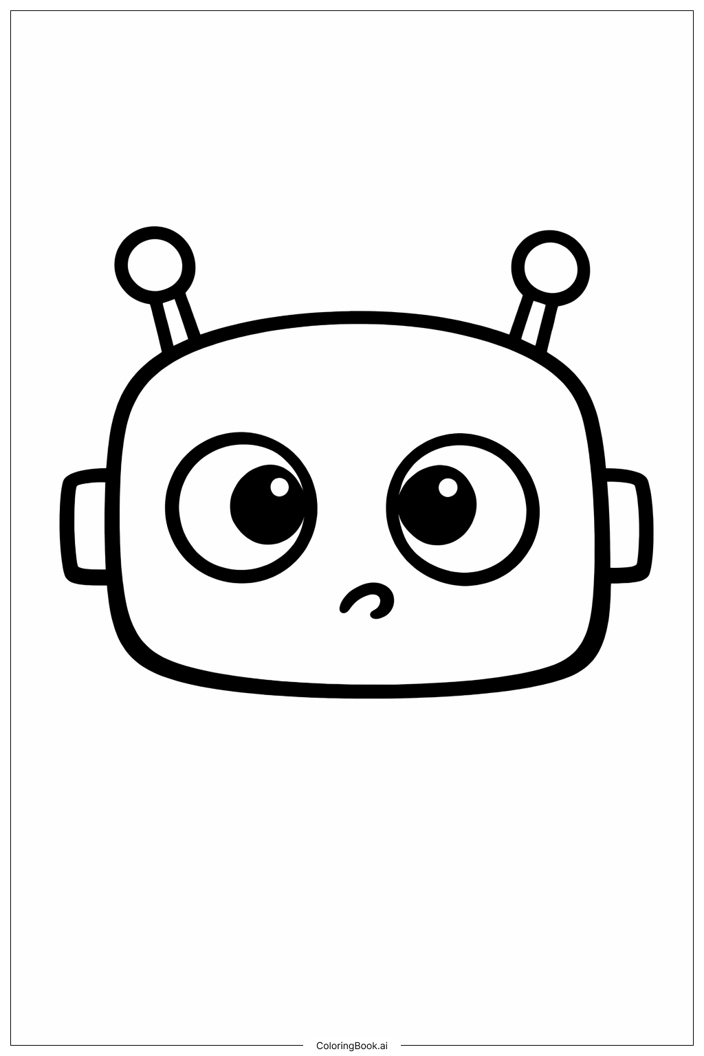  好奇臉機器人著色頁 
