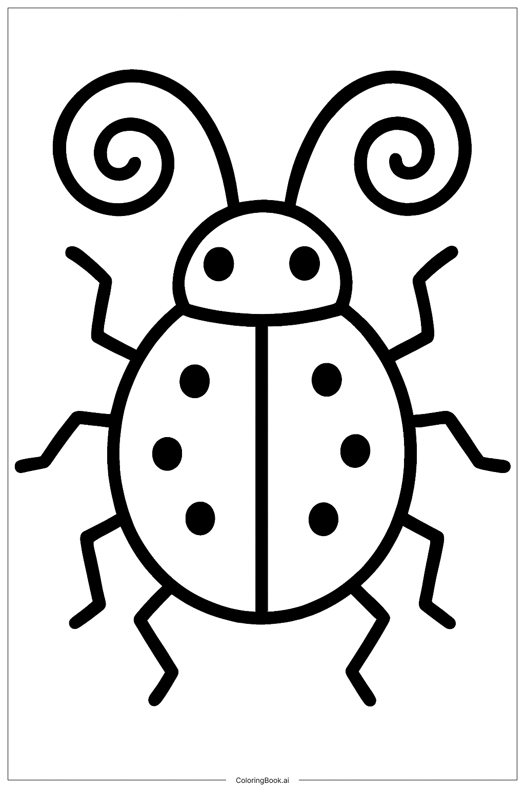  Curly Horned Beetle Bug Coloring Page 