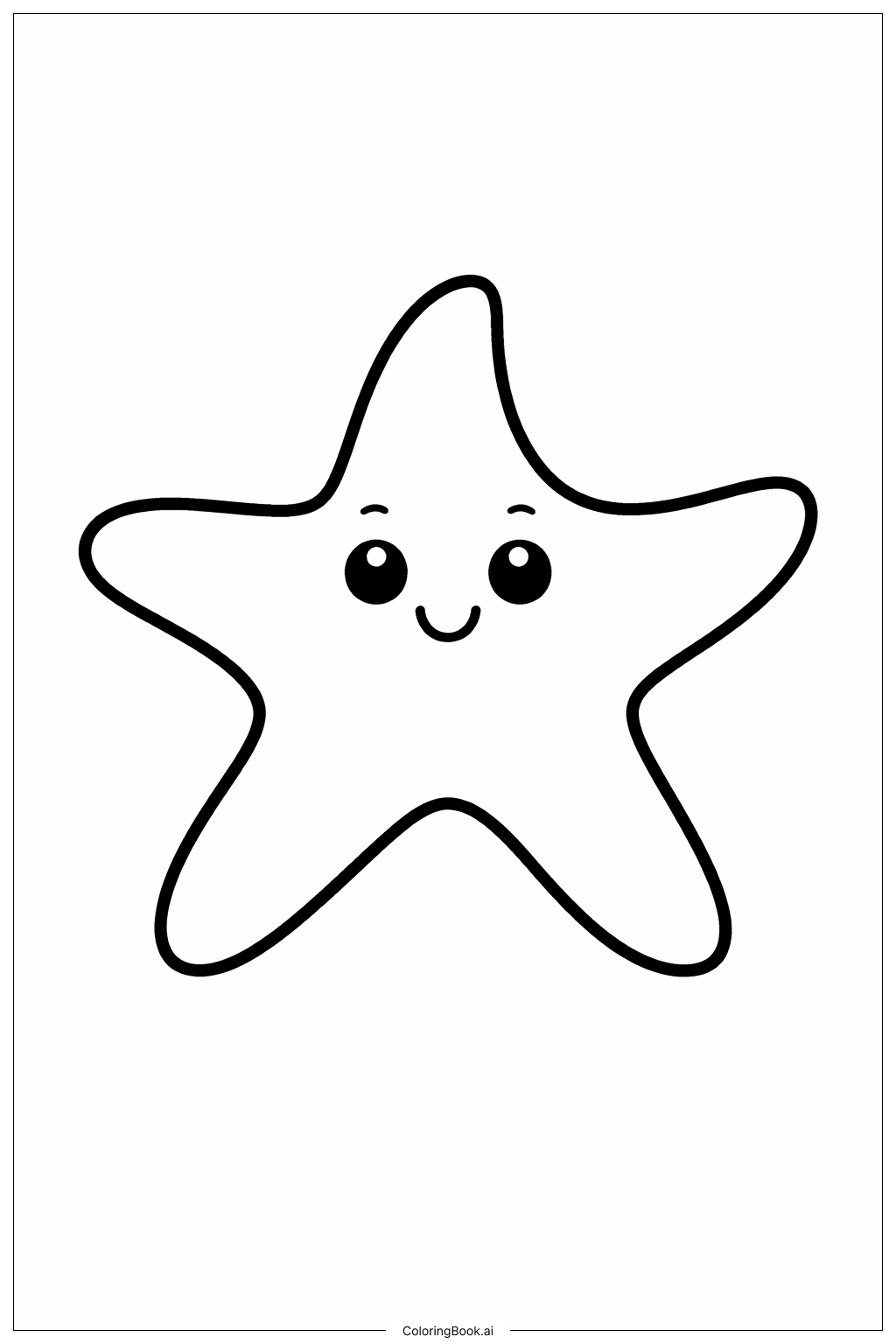 Página para colorir de Estrela-do-mar Curvilínea