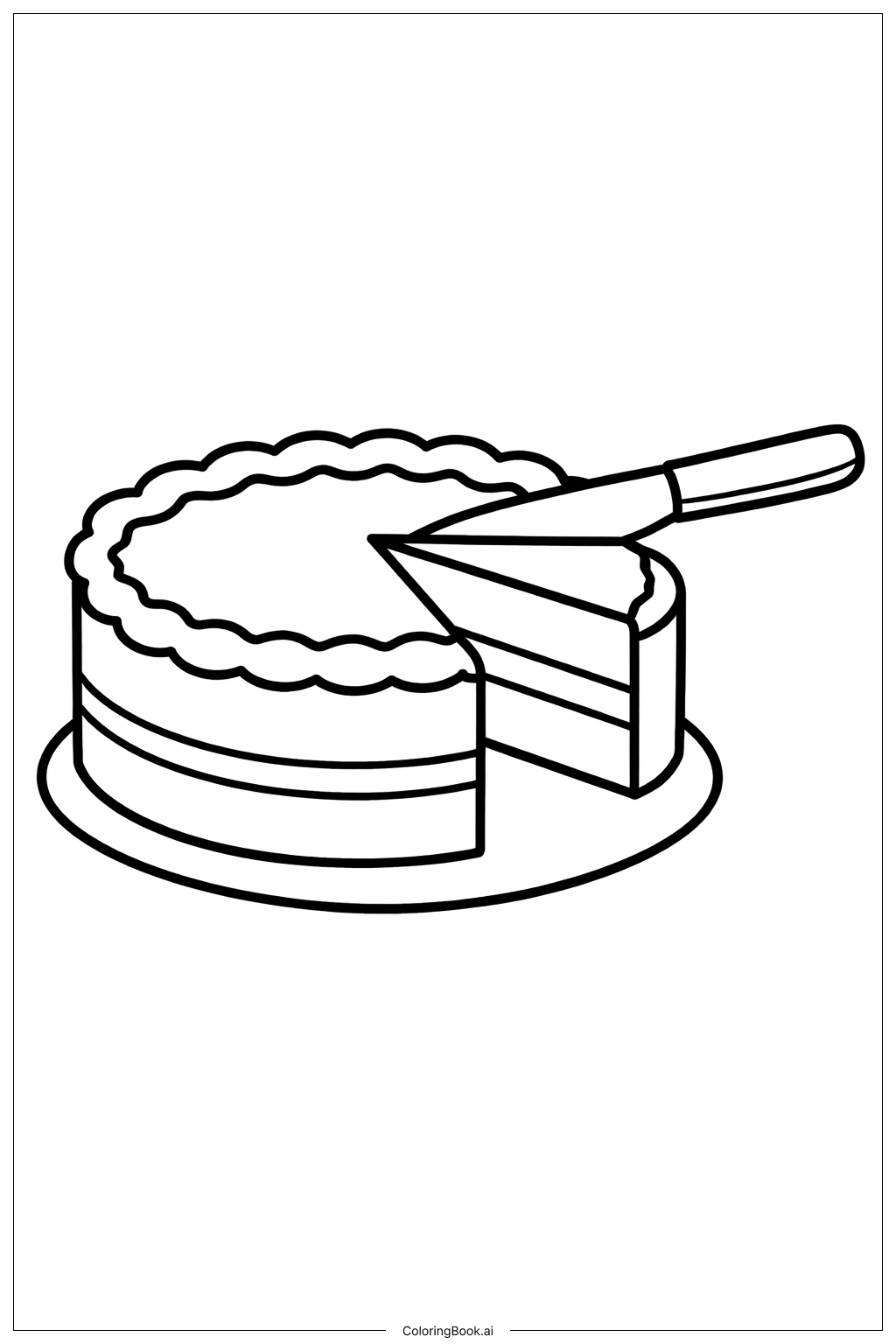  Cut Cake Slice Coloring Page 