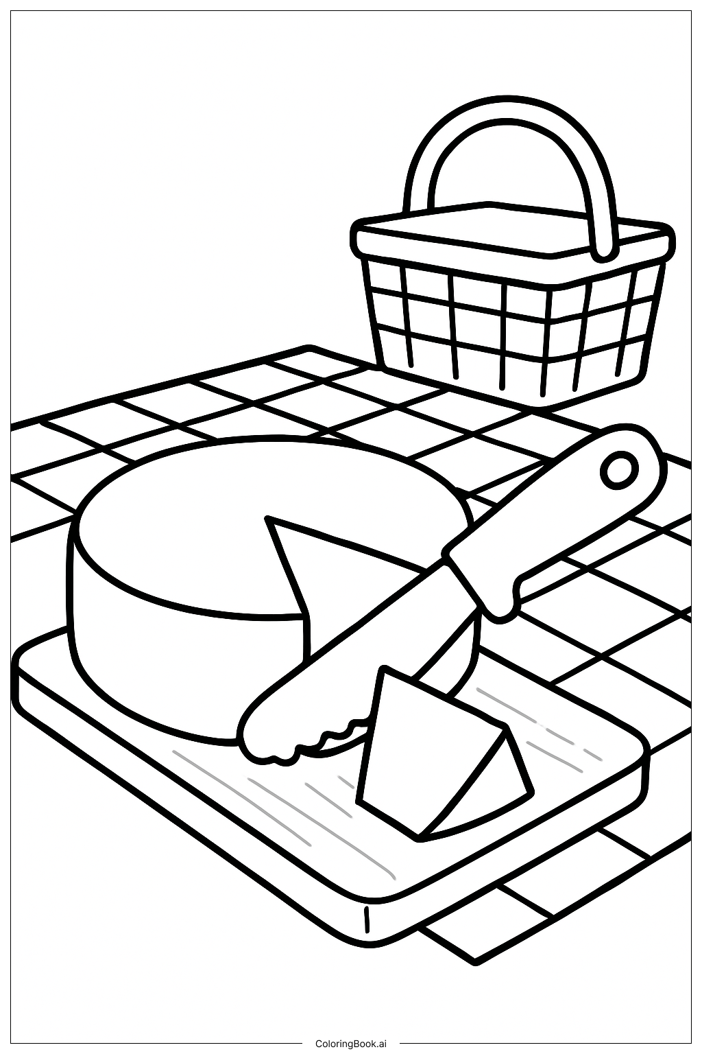  Cut Cheese Wheel Coloring Page 