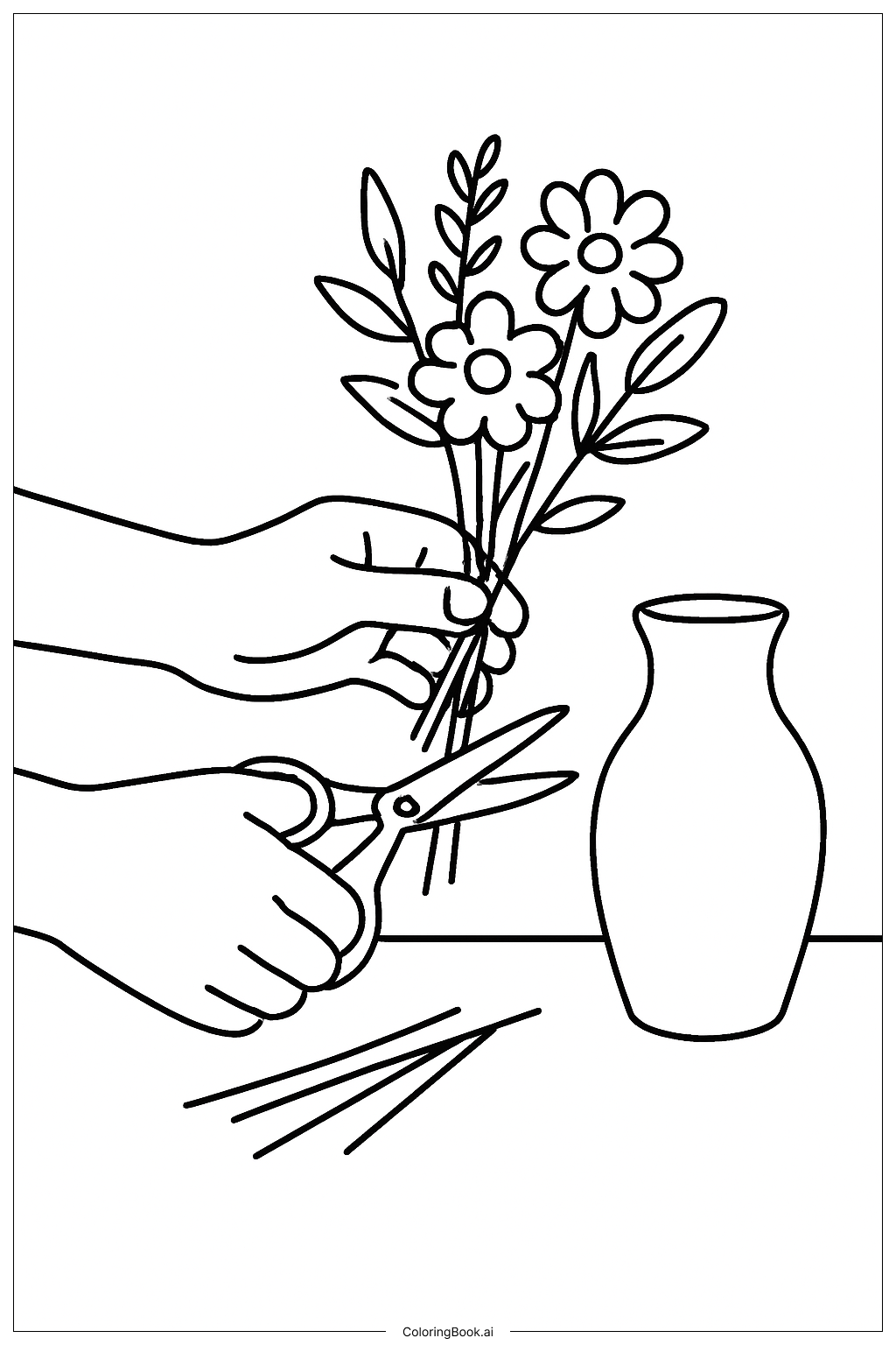  Cut Flower Bouquet Coloring Page 