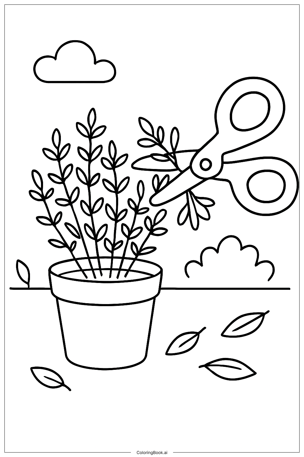  Cut Garden Herbs Coloring Page 
