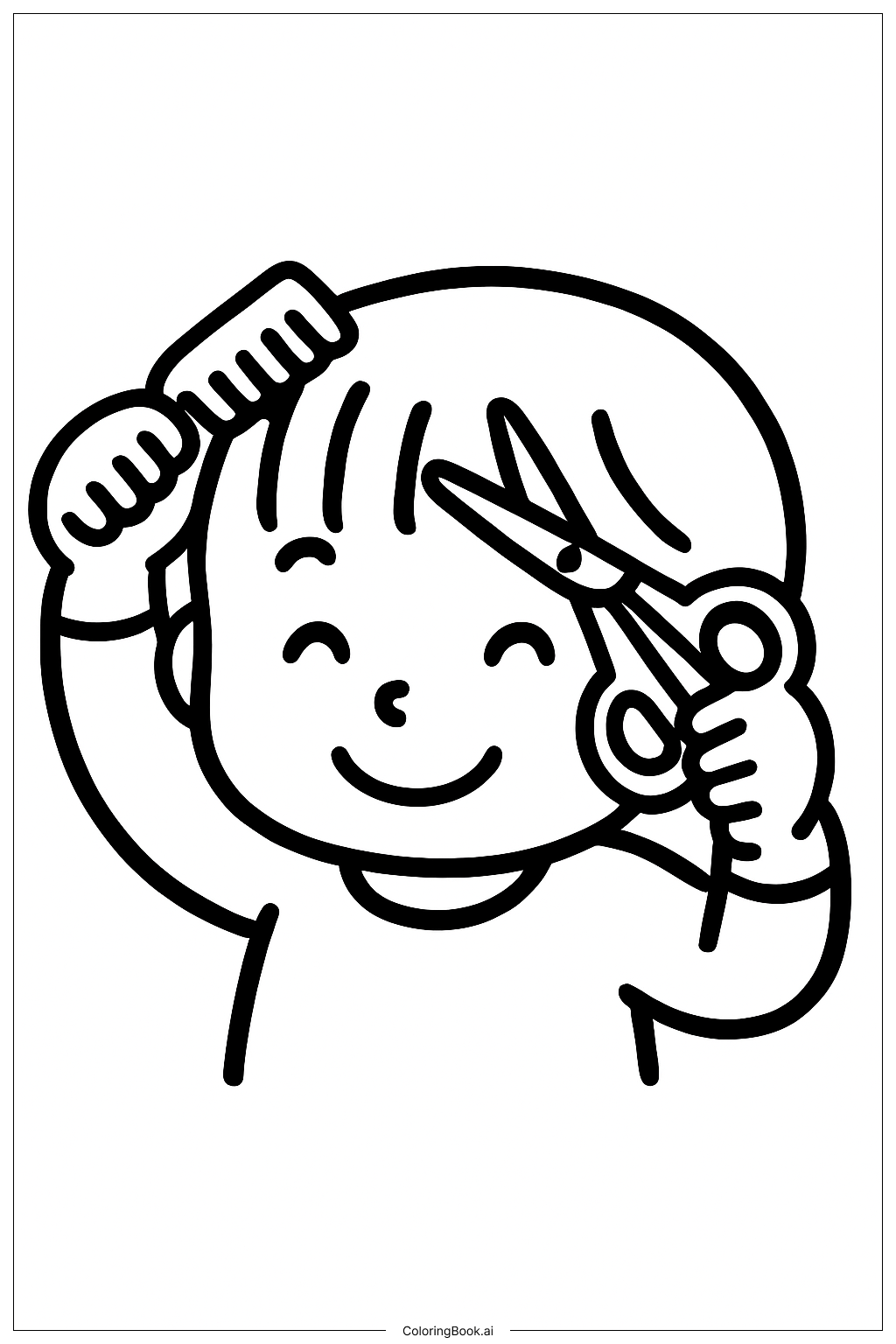  Cut Hair Bangs Coloring Page 