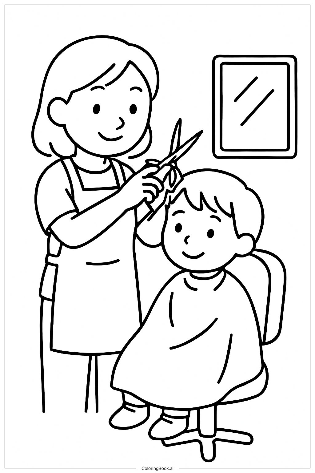  Cut Hair Salon Coloring Page 