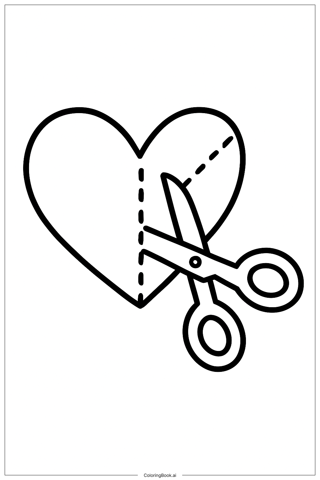  Cut Paper Heart Coloring Page 