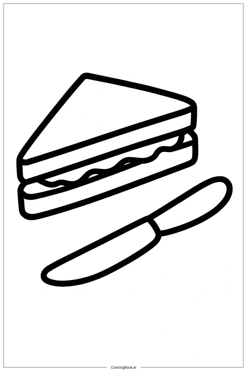  Cut Sandwich Coloring Page 