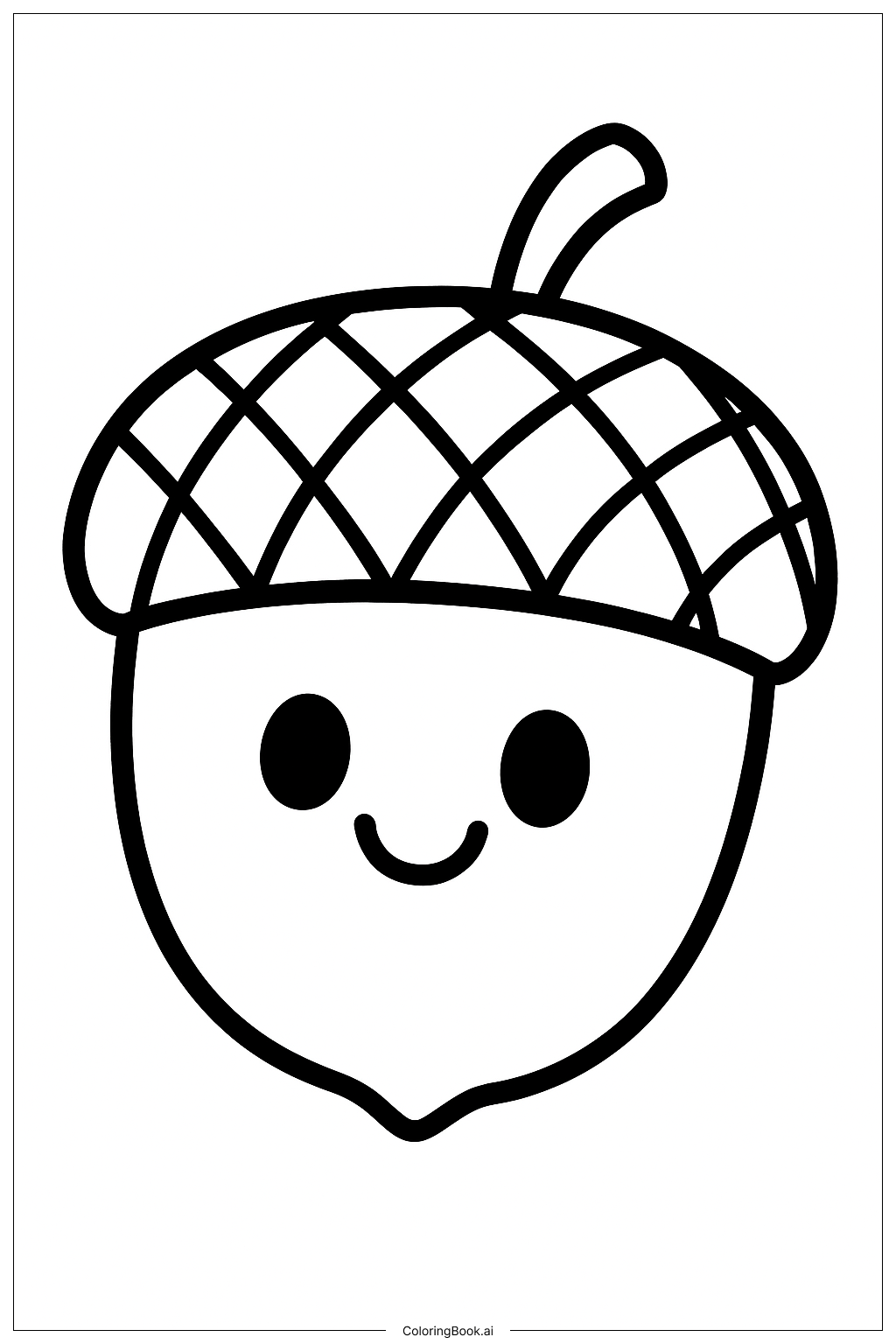 Página para colorir de Bela Bolota com Folhas de Outono