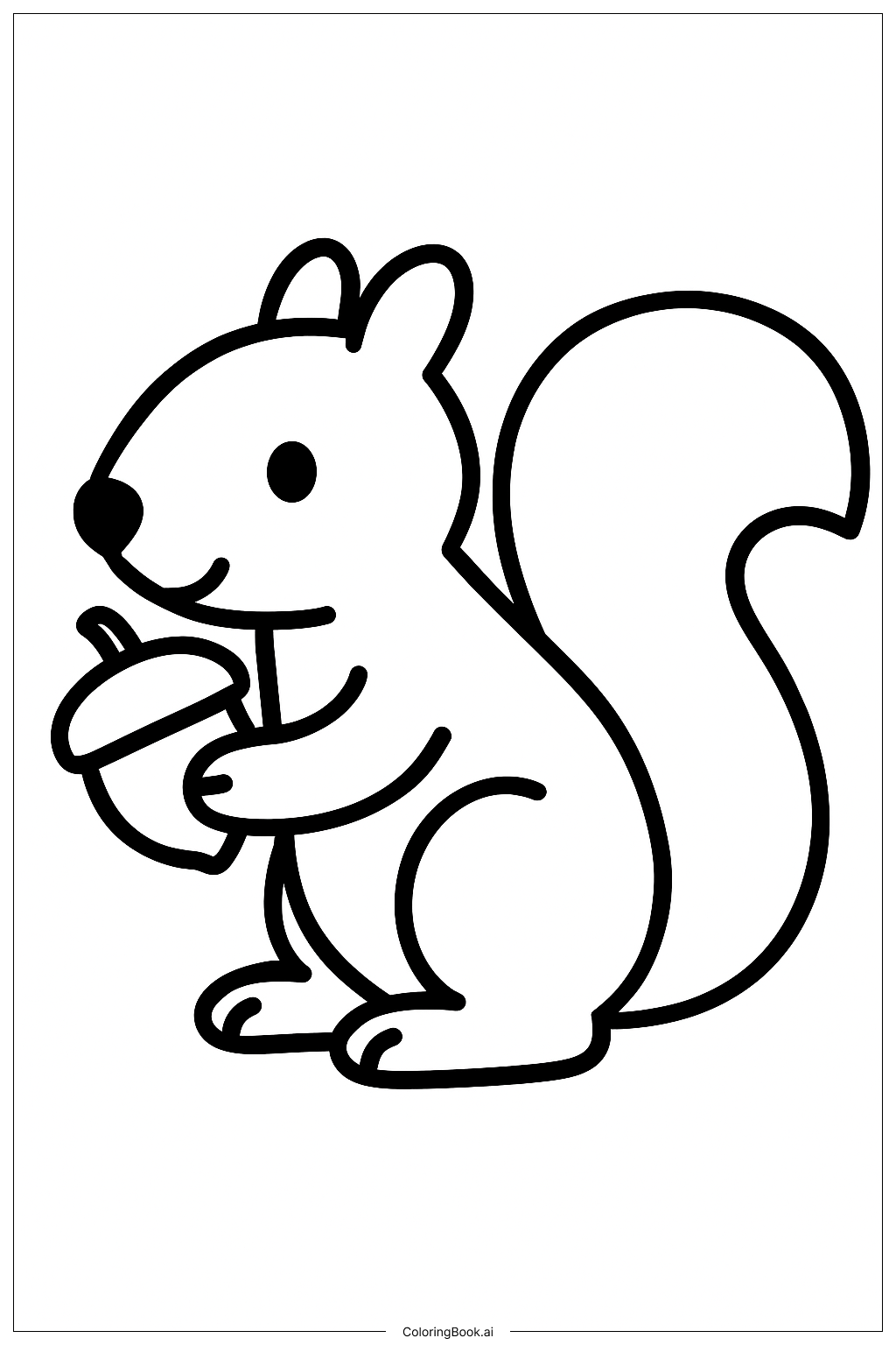  かわいい動物の忙しいリスの塗り絵ページ 