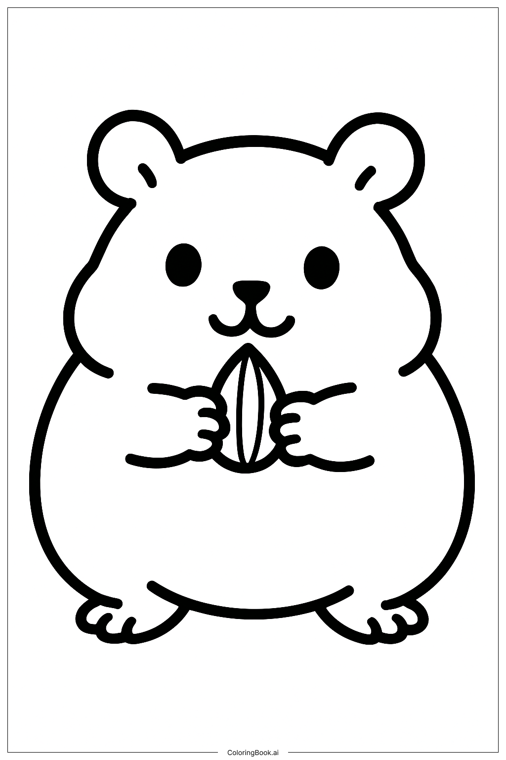  可愛動物胖嘟嘟倉鼠著色頁 