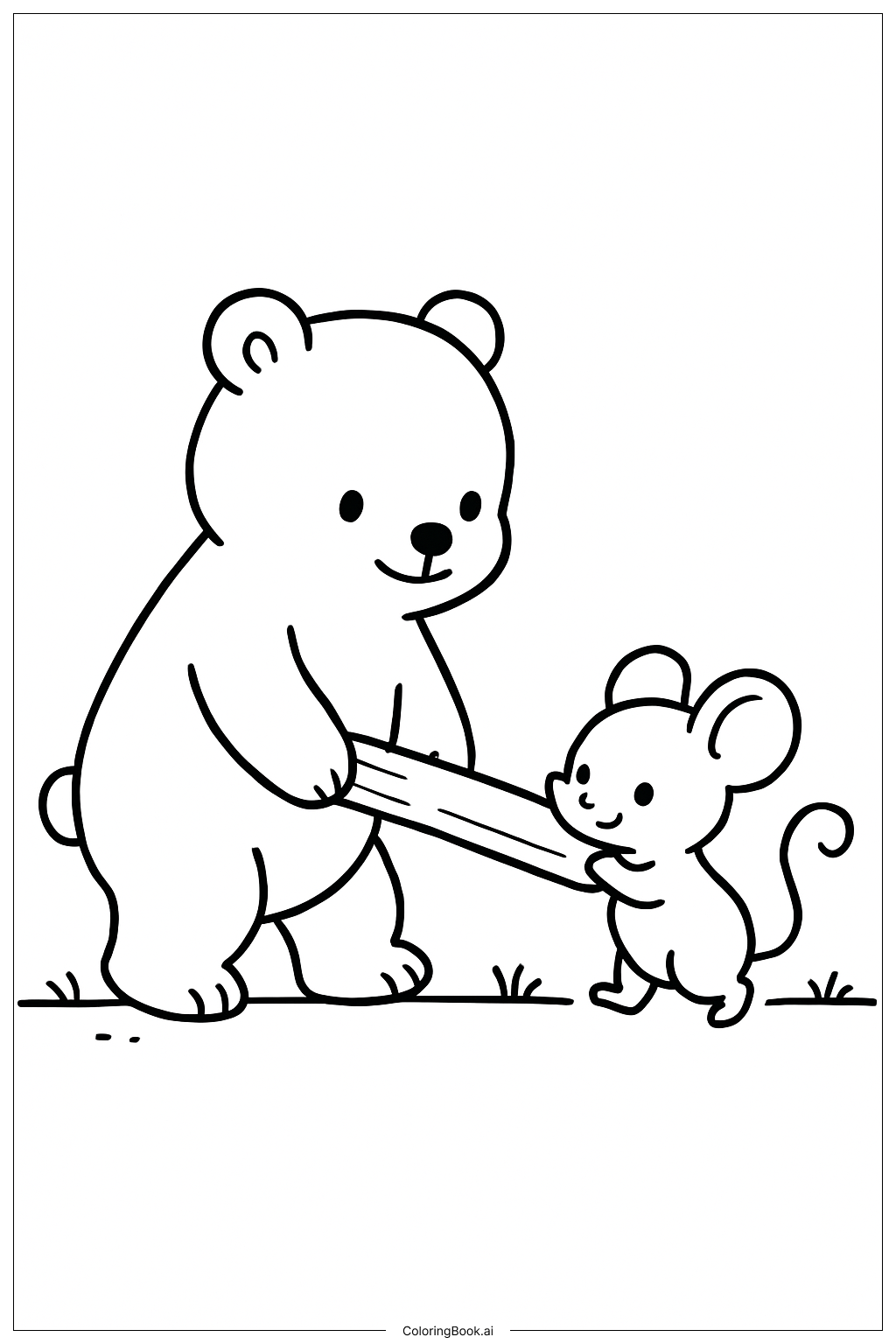  Süßes Tier Ausmalseite 