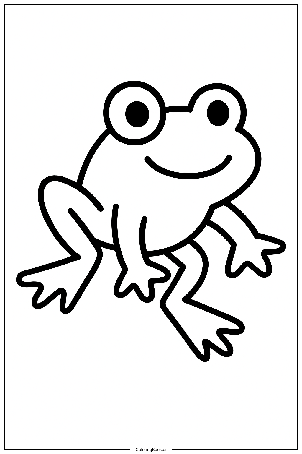  Cute Animal Hopping Frog Coloring Page 