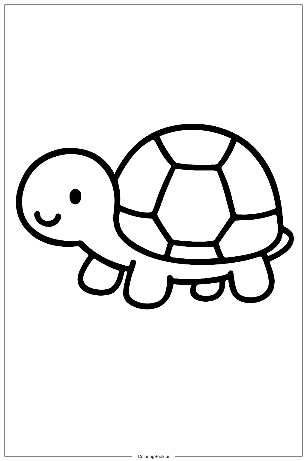  可愛動物小烏龜著色頁 